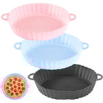3-pack silikonunderlägg för fritös, 18 cm luftfritös bakform