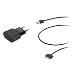 aiino - Chargeur Mural USB Portable 1USB 1A avec Apple Dock Câble 30 Broches 1,6m - Noir