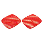Reusable Silicone Air Fryer Liners 7.5x7.5 Inch Red, Pack of 2