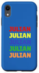 Coque pour iPhone XR Pile de noms colorés Julian | Pride in your name