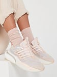 adidas Alphaboost V1 Trainers - White/Pink, White, Size 7, Women