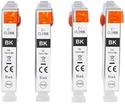 Go Inks 4 Black Ink Cartridges to replace Canon CLI-8Bk Compatible/non-OEM for PIXMA Printers