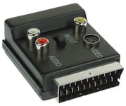 Inline 89959, Scart (21-Pin), 3 X Rca + S-Video, Hankoppling, Honkoppling, Svart