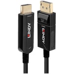 Câble adaptateur Lindy DisplayPort / hdmi / fibre optique Fiche mâle DisplayPort, Fiche mâle hdmi-a 10.00 m noir 38490 hdmi ultra-HD (4k) Câble Di