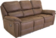 Skånska Möbelhuset Riverdale 3-sits reclinersoffa i brunt mikrofiber