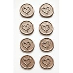 Galleri Papper Stickers Sigill - Rosé Guld Hjärtan 8 st 25 mm