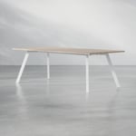 Konferensbord Viggo Standard- Laminat höjd 73 cm, Storlek 220 cm, Bordsskiva Valnöt, Färg underrede Vit