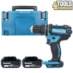 Makita DHP482Z LXT 18V Combi Drill Body With 2 x 5.0Ah Batteries, Case & Inlay