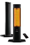 Phönix Carbon Patio Heater Infrared Electric Portable Freestanding 3 levels Thermostat Timer Remote Control 2000W
