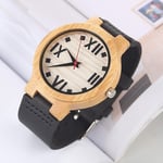 DMXYY-fashion watch- Fashion Personality Big Round Dial Bamboo Shell Watch with Leather Strap. (Color : Color12)
