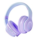(Purple)Wireless Gaming Headset With BT5.2 Soft Ear Cushions Easy Operation