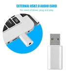 External Usb 2.0 To 3.5mm Stereo Audio Sound Card Mic Adapte Silver
