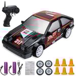 2.4G Drift Fjärrstyrd Bil 4WD RC Drift Bil Leksak Fjärrstyrd GTR Modell AE86 Fordon Fjärrstyrd Racing Bil Leksak Barnpresent Black 317 Graffiti