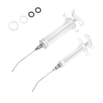AHANDMAKER 2 Pcs Feeding Syringe for Baby Birds, 2 Sizes Parrot Animal Syringe with Stainless Steel Material Curved Gavage Tubes for Pet Sick Feeding Milk or Medicine Young Birds, 50/20ml