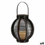 LED-lanterne Brun Plastik 21 x 23,7 x 21 cm (4 enheder)