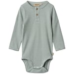 Wheat GOTS Benny Bebis Body Stormy Sea Stripe | Grön | 74 cm