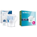 BRITA Marella XL Water Filter Jug White incl. 1x MAXTRA PRO All-in-1 cartridge & MAXTRA PRO All-in-1 Water Filter Cartridge 6 Pack