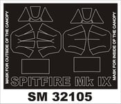SUPERMARINE SPITFIRE Mk.IX CANOPY PAINTING MASK TO TAMIYA #32105 1/32 MONTEX