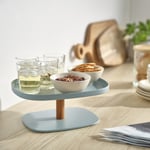 IKEA IKEA KRUSTISTEL serveringsställ, bambu/turkos, bambu/turkos Höjd: 12 cm