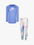 Nike Kids' Dri-FIT Long Sleeve Top and Printed Leggings Set, Polar