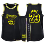 WU Jersey LeBron James # 23 Los Angeles Lakers NBA Sleeveless basketball uniform Fan Edition jersey Jersey + shorts,5XL
