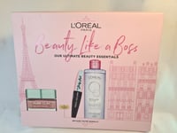 L'Oreal Beauty Like A Boss Gift Box Trio Micellar Water Glow Mask Mascara x 3pcs