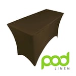 Podlinen (Brown) 25 colors . spandex tablecloth for 4ft foot table 120x75x75. lycra stretch cover Brown