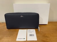 LACOSTE Navy large zipped purse /wallet, New, boxed, genuine, RRP £135