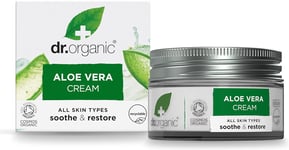 Dr Organic Aloe Vera Cream, Soothing, Mens, Womens, All Skin Types, Natural, Veg