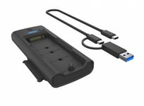 Icy Box Ib-180Ms-C31 Dockningsstation För Nvme M.2 Ssd Och Sata-Enhet - Med Usb Type-C® Till Type-C®/Type-A Kombikabel (61098)