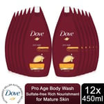 Dove Pro Age Body Wash Sulfate-free Rich Nourishment for Mature Skin, 12x450ml