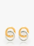 L & T Heirlooms 9ct Yellow & White Gold Second Hand Diamond Double Circle Stud Earrings