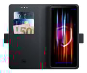 3Mk Wallet Case, Utbytbara Fodral, Sony, Xperia 10V, 15,5 Cm (6.1"), Svart