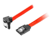 Lanberg - SATA-kabel - Serial ATA 150/300/600 - SATA (hona) angled, latched till SATA (hona) rak, låst - 70 cm - röd