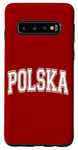 Coque pour Galaxy S10 Polska Pologne Varsity Style maillot de sport