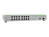Allied Telesis Centrecom At-Gs910/18Xst - Switch - Ohanterad - 16 X 10/100/1000 + 1 X 100/1000/2,5G/5G/10G (Upplänk) + 1 X 1 Gigabit/10 Gigabit Sfp+ (Upplänk) - Rackmonterbar - För P/N: At-Sp10bd40/I-13, At-Sp10er40a/I, At-Sp10lra/I, At-Splx10a, At-