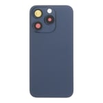 Glass Back For iPhone 15 Pro Max Blue Titanium Battery Door Plain No Logo