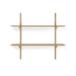 Ethnicraft - PI Wall Shelf - Oak - 2 Shelves - Vägghyllor - Alain Van Havre - Träfärgad - Trä