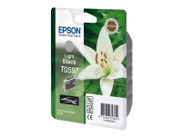 Epson T0597 - 13 ml - gråsvart - original - blister med RF-larm/akustiskt larm - bläckpatron - för Stylus Photo R2400