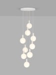 Tala Alumina Nine Pendant Cluster Ceiling Light with Sphere V LED Bulbs, Chalk