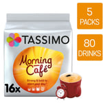 Tassimo Coffee Pods Morning Cafe 5 x 16 Drinks (Total 80 Drinks)