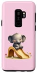 Galaxy S9+ Pink Adorable Elephant on Slide Cute Animal Theme Case
