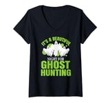 Womens Ghost Hunter This night beautiful for ghost Hunting V-Neck T-Shirt