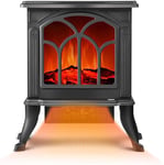 ACEWD Electric Fireplace Heater - Infrared Space Heater with 3D Flame Effect, 2 Heat Modes, 1500W Ultra Strong Power, Overheat Protection, Free Standing Fireplace Stove Heater,Black