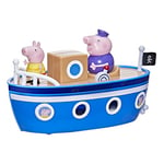 Peppa Pig Grandpa Pig's Cabin Boat Jouet préscolaire : 1 Figurine, Plateau Amovible, Roues roulantes, pour Enfants de 3 Ans et Plus, Multicolore (F3631)