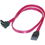 DIGITUS Câble de connexion SATA III - Type L femelle/femelle - connecteur coudé à 90° - 0.5m - 6 Gbit/s - SATA 3 - convient aux disques durs, disques SSD ou lecteurs optiques - Rouge