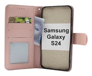 Flower Standcase Wallet Samsung Galaxy S24 5G (SM-S921B/DS) (Ljusrosa)
