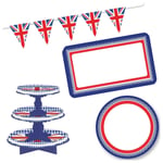 Ion Union Jack Party Decorations and Serve Ware Pack