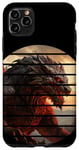 Coque pour iPhone 11 Pro Max Cercle rétro doré asiatique dragon rugissant, japonais, yeux rouges