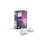 Philips Hue White and Colour Ambiance GU10 Twin Pack